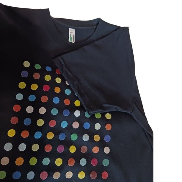 American Apparel   T-Shirt With Multicolor Polka Dot black Medium - Picture 7 of 8
